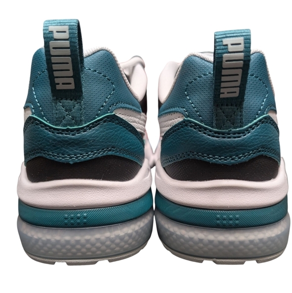 Puma Black White Cold Green Vis2K Lace Up Men's Sneakers Size 9 New - Picture 2 of 7